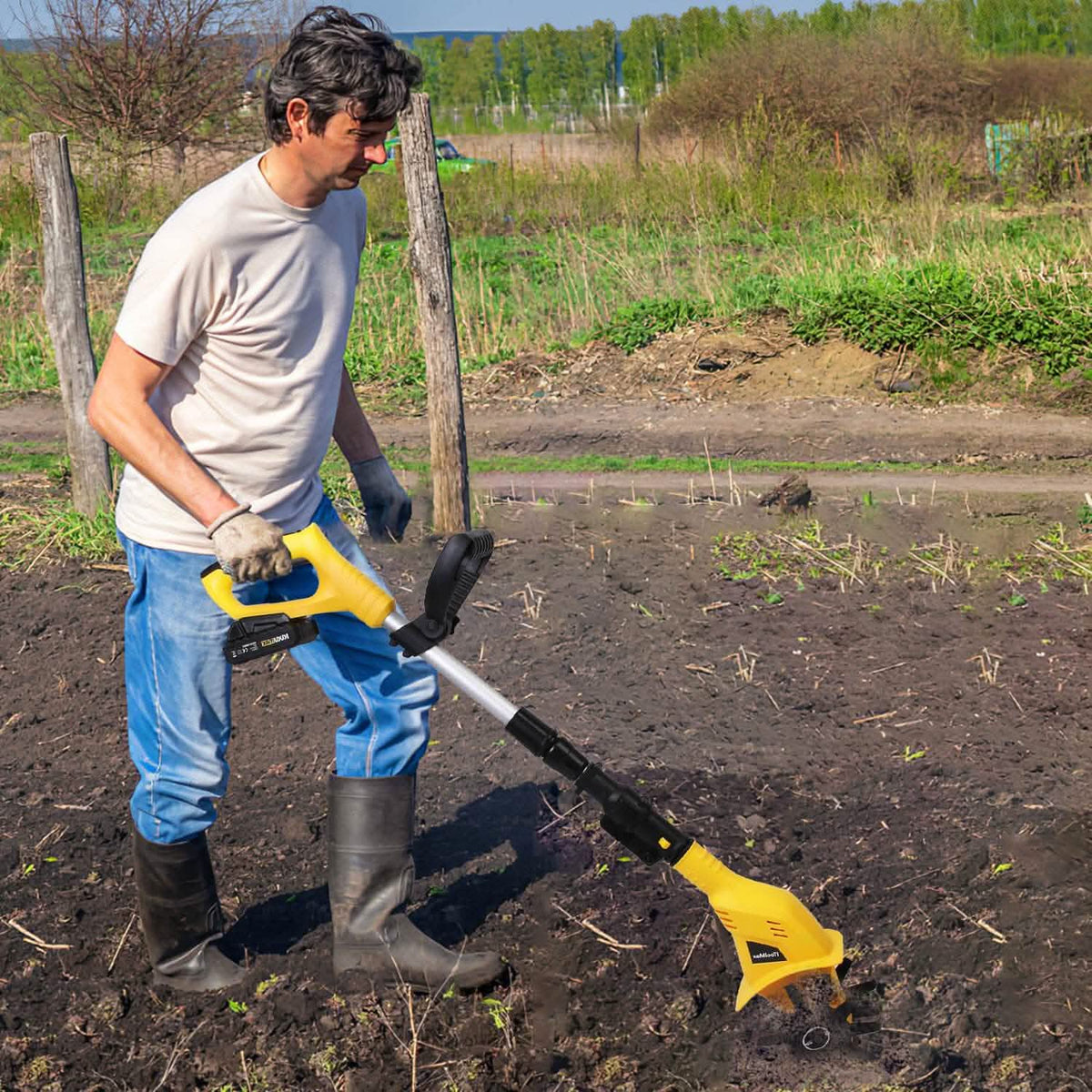 Cordless Electric Garden Tiller Cultivator With 20V Rechargeable Battery - A-1 Thread Vault