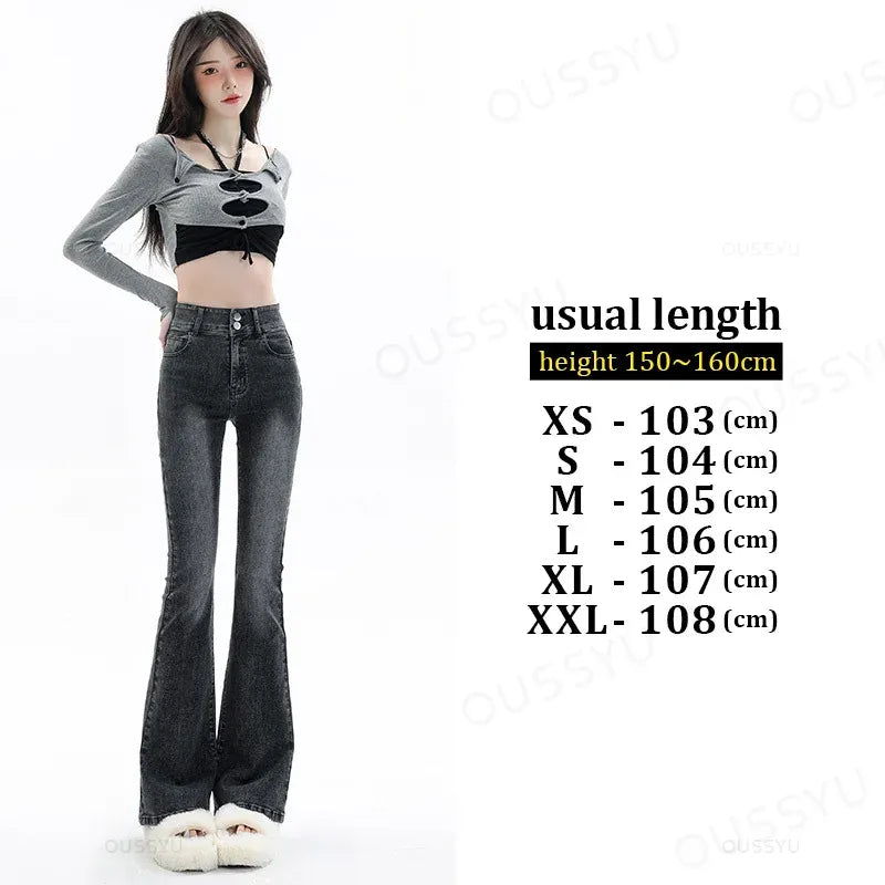Cotton Denim Flared Pants