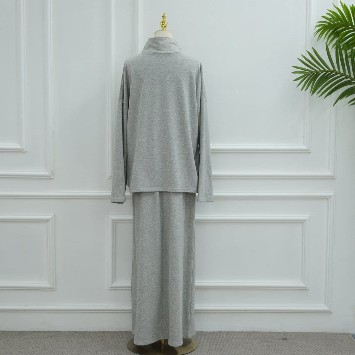 Cotton Half-Zip Top & Maxi Skirt Set(MS441) - A-1 Thread Vault