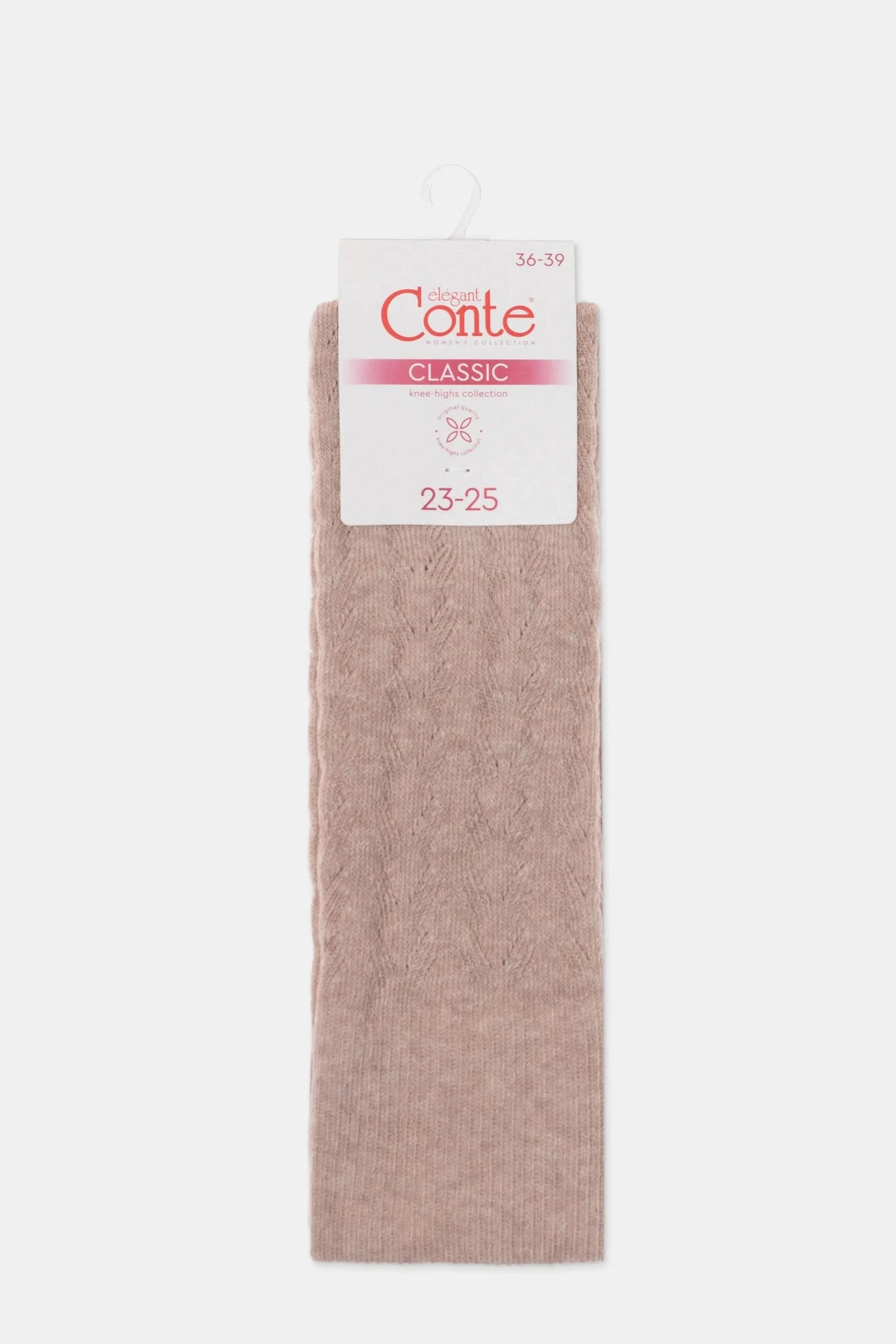 Cotton Knee Highs Conte Classic 010 - Cotton Blend and Knitted Pattern - A-1 Thread Vault