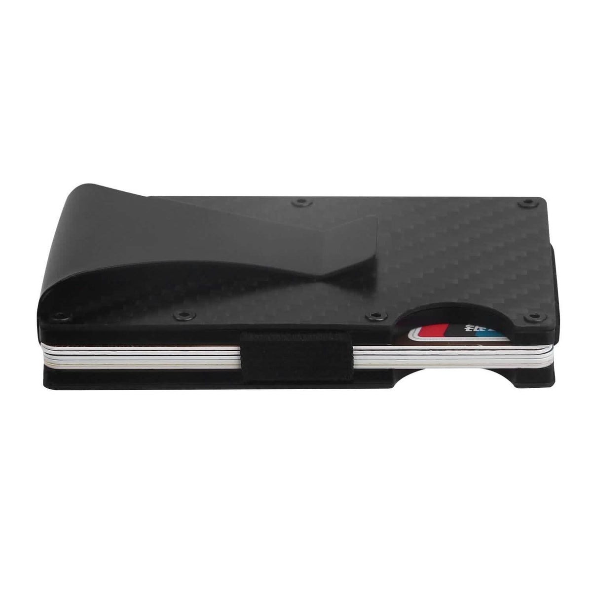 Credit Card Holder with Cash Clip Carbon Fiber RFID Blocking Scan for Men - A-1 Thread Vault