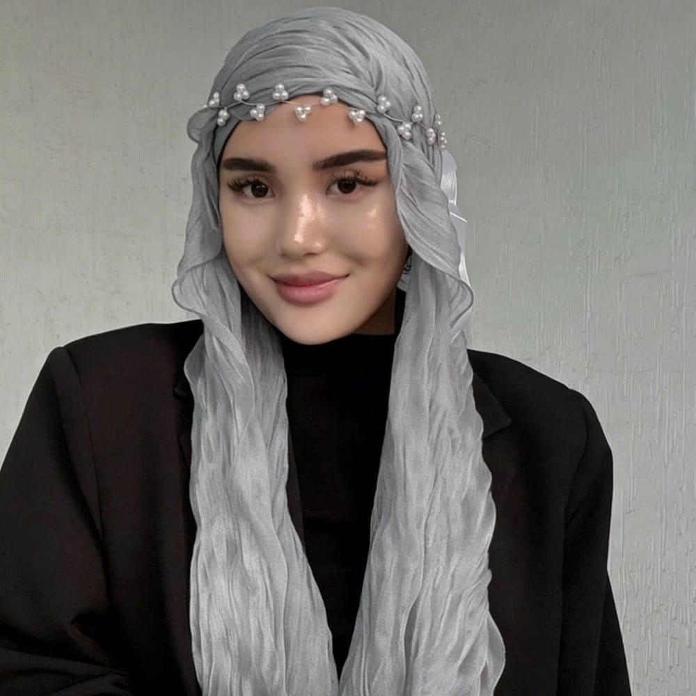 Crinkle Shimmer Hijab(MH228) - A-1 Thread Vault