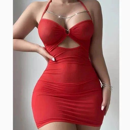 Cross-border foreign trade new perspective high elastic mesh yarn flirting underwear hip skirt pajamas nightgown sex women - A-1 Thread Vault