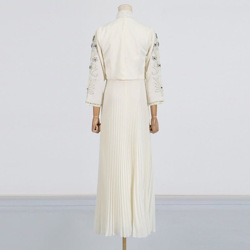 Crystal Embellished Jacket & Pleated Skirt Set(MS305) - A-1 Thread Vault