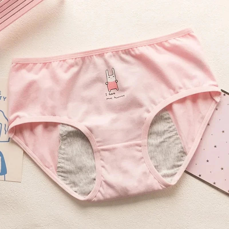 Cute Cartoon Menstrual Girls Period Underwear Leak Proof Panties Menstrual Panties for Teenager Leakproof Physiological Panties - A-1 Thread Vault