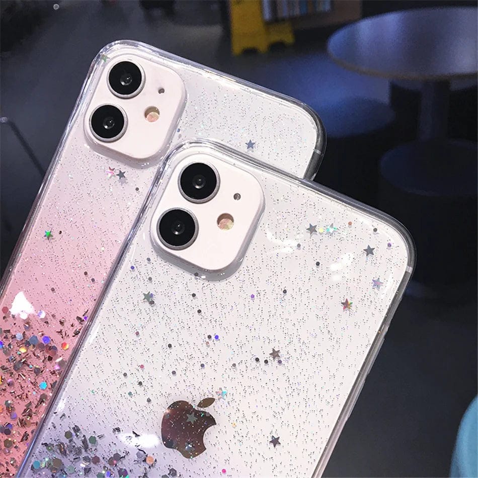 Cute Gradient Sequins Clear Glitter iPhone Case - A-1 Thread Vault