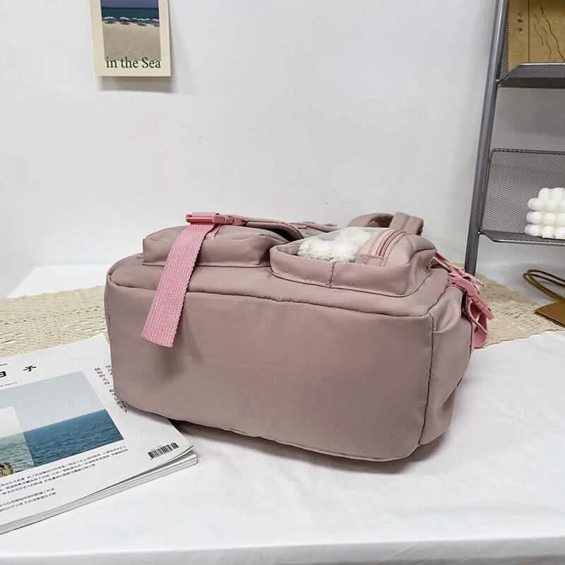 Cute Waterproof Multi-Pocket Women Backpacks with Bear Doll - A-1 Thread Vault