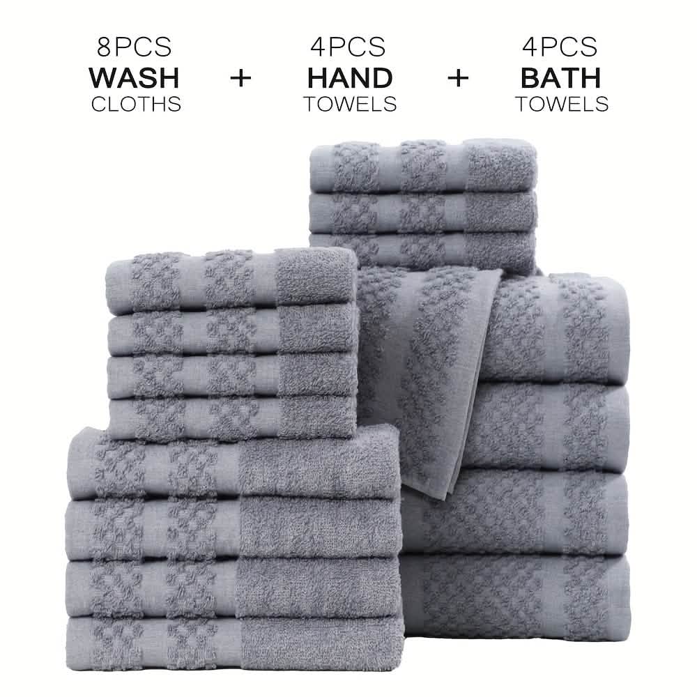 Gray Cotton Bath Towel Set (10–32 pcs) - A-1 Thread Vault