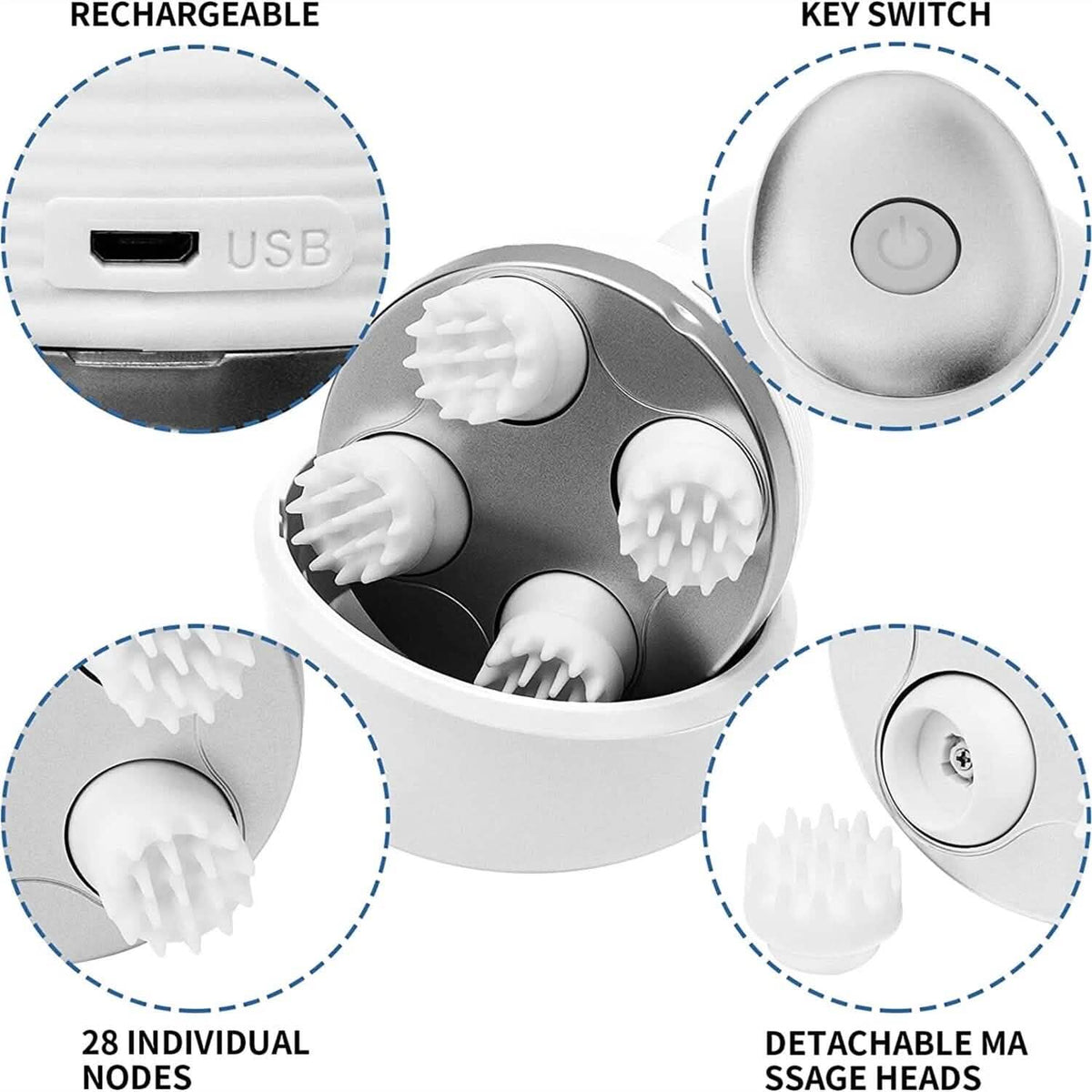 Deep Tissue Waterproof Scalp and Body Massager - A-1 Thread Vault