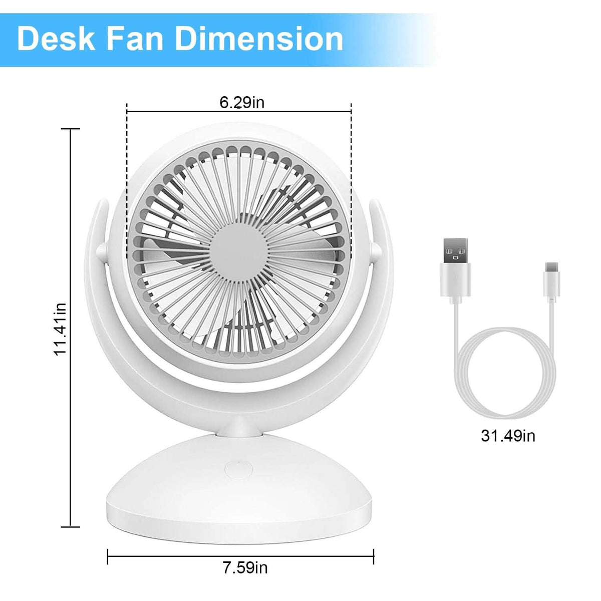 Desk Air Circulator Fan 4 Speed Adjustment - A-1 Thread Vault