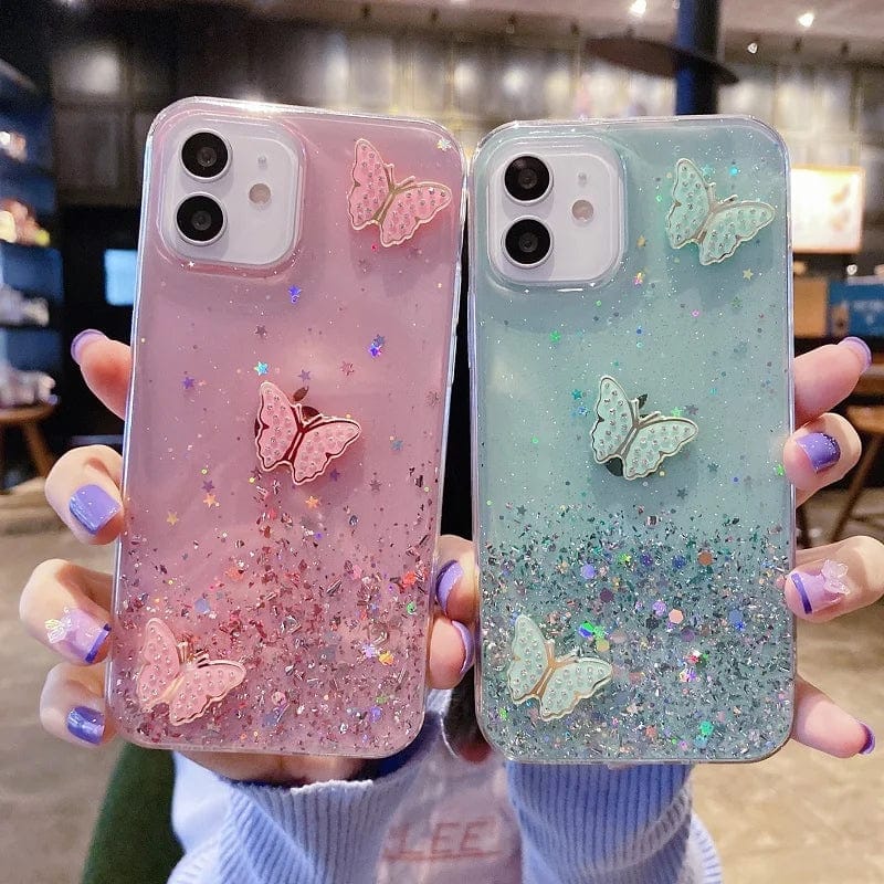 Diamond Butterfly Glitter Bling Samsung Case - A-1 Thread Vault