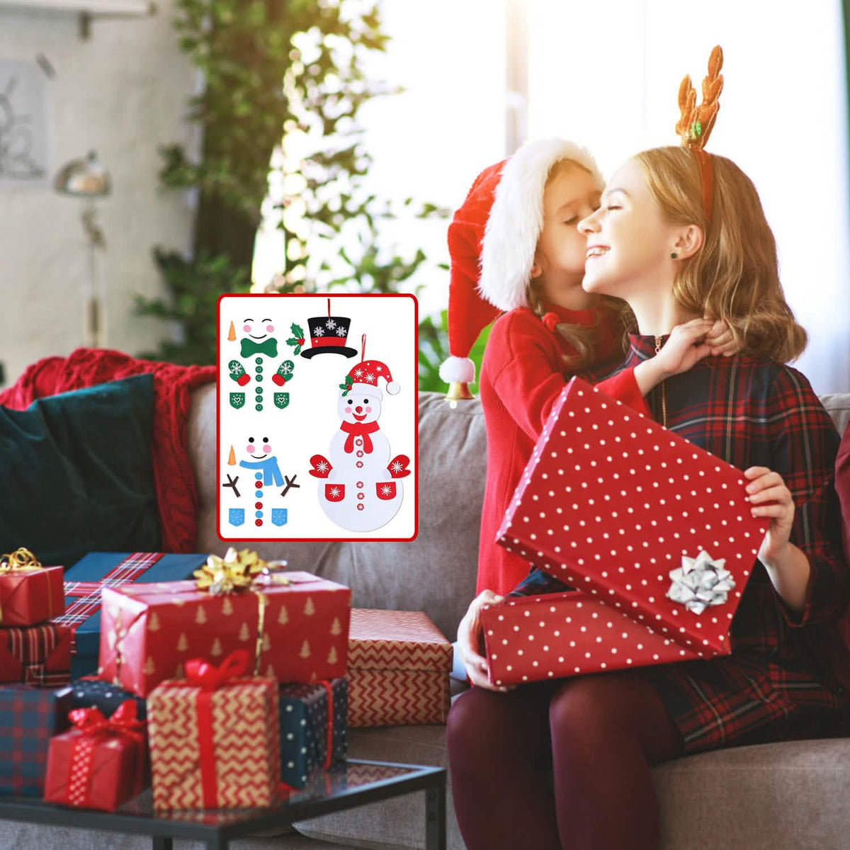 DIY Felt Christmas Hanging Decorations Kits with 54 Piece Detachable Ornaments - A-1 Thread Vault