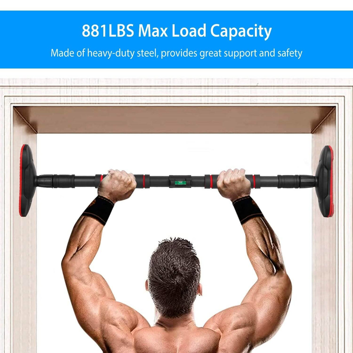 Doorway Pull Up Bar Heavy Duty with Foam Grips Level - A-1 Thread Vault