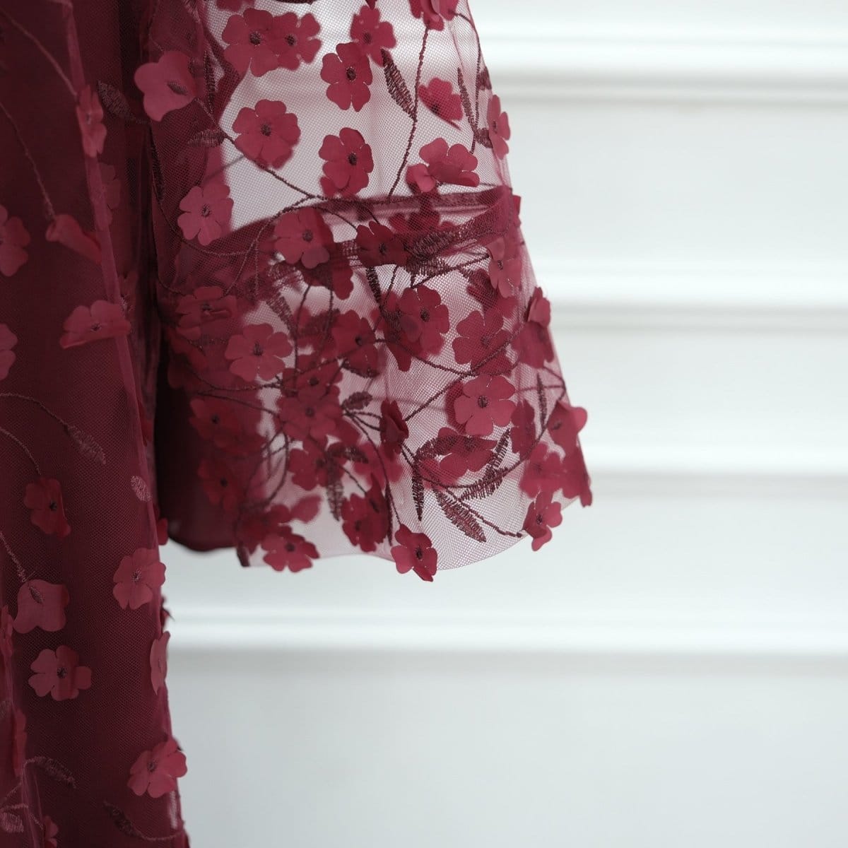 Dreamy 3D Flower Mesh Open Abaya Set(MOA313) - A-1 Thread Vault
