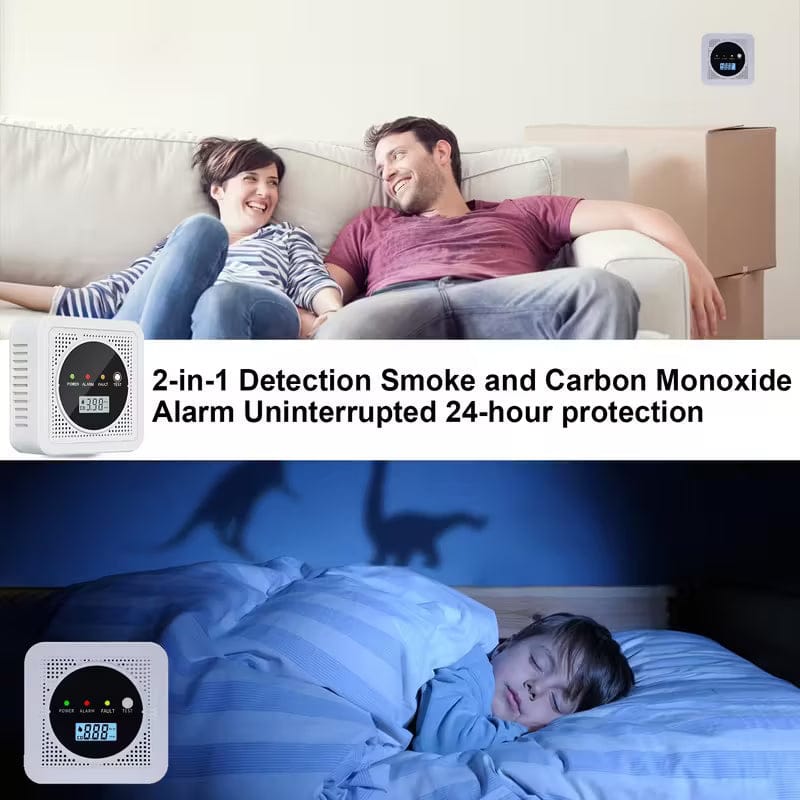 Dual Sensor Smoke & Carbon Monoxide Detector Alarm with LCD Display - A-1 Thread Vault