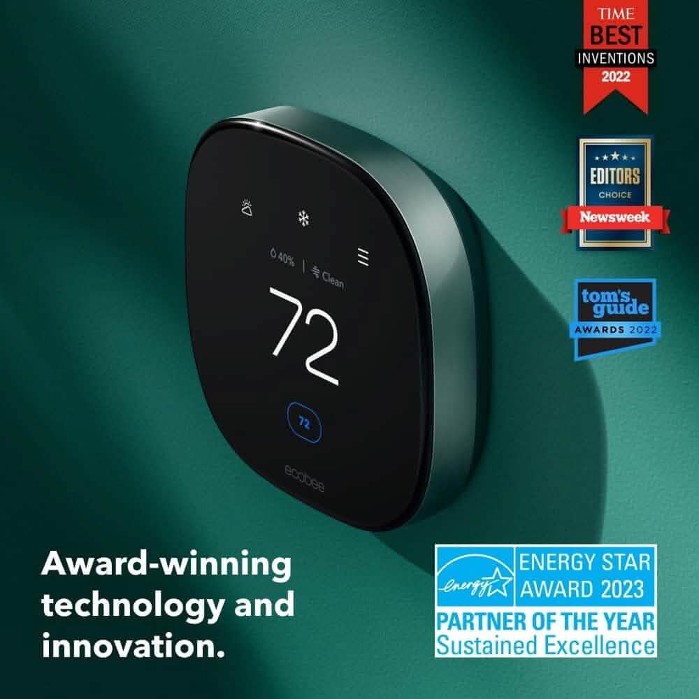 ecobee New Smart Thermostat Premium with Smart Sensor and Air Quality Monitor (Refurbished) - A-1 Thread Vault