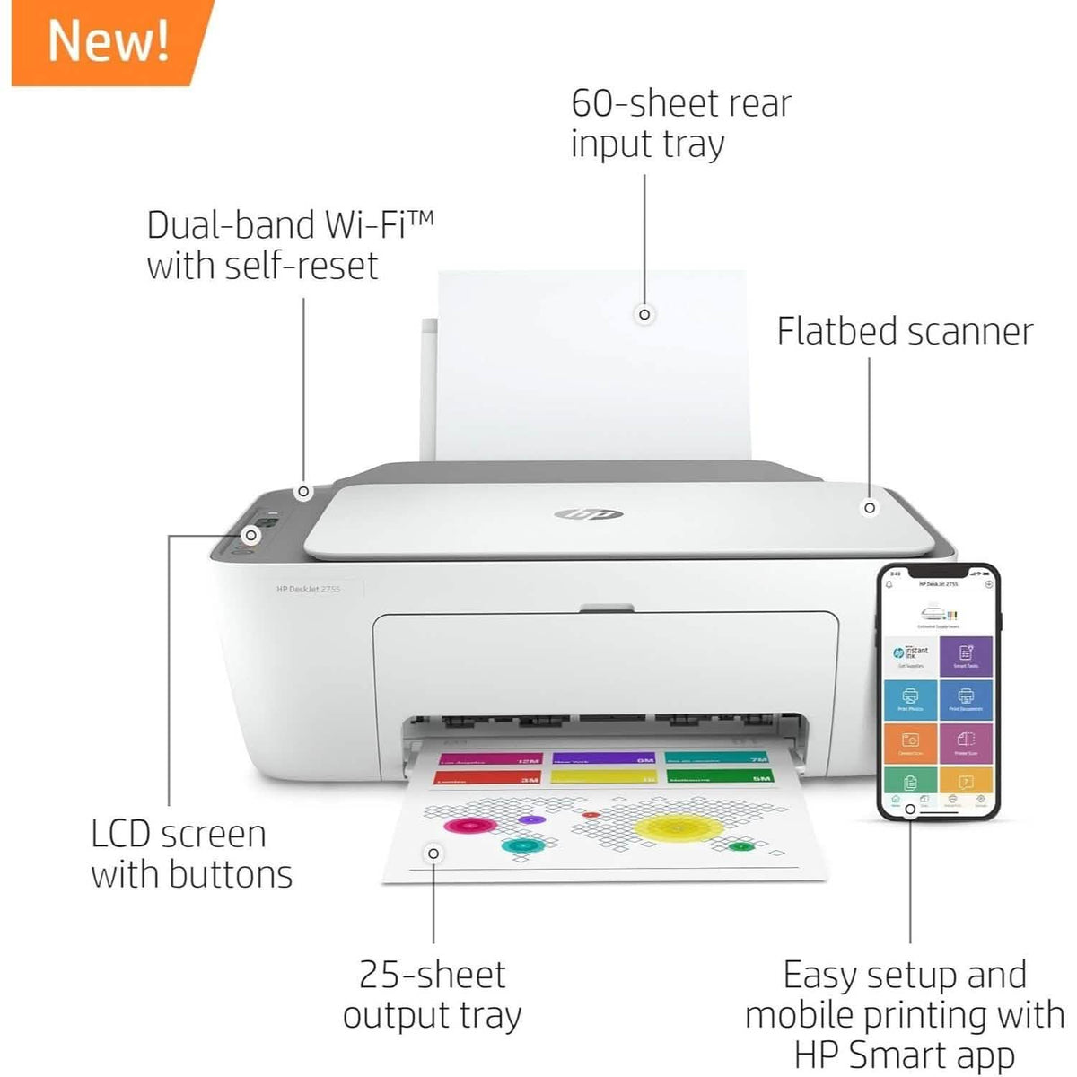 HP DeskJet 2755 All-in-One Wireless Printer – Refurbished - A-1 Thread Vault
