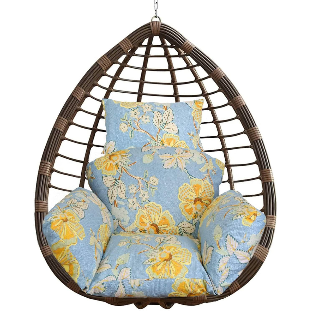 Egg Chair Hanging Basket Seat Soft Cushion with Headrest - A-1 Thread Vault