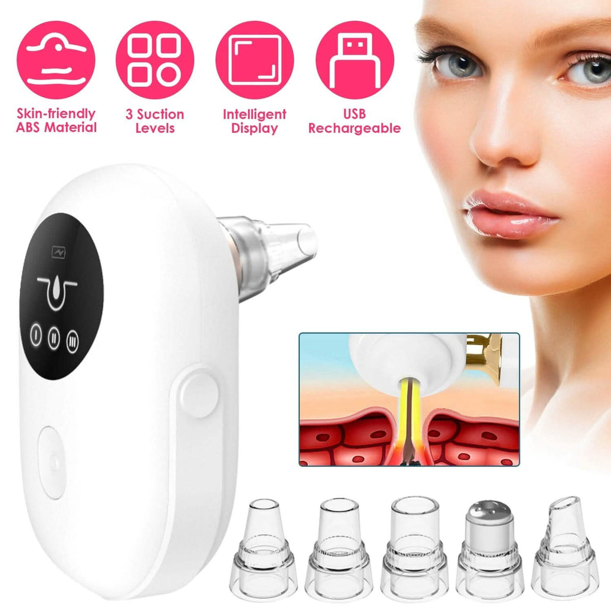 Electric Blackhead Comedone Extractor Tool Facial Pore Cleaner - A-1 Thread Vault
