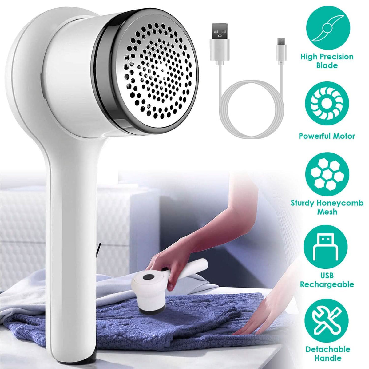 Electric Fuzz Pilling Trimmer Sweater Shaver with Detachable Handle - A-1 Thread Vault