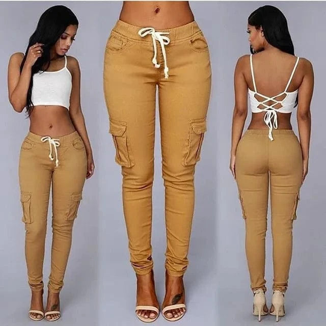 Elegant Elastic Women Pants Oversize Drawstring Long Pencil Pants - A-1 Thread Vault