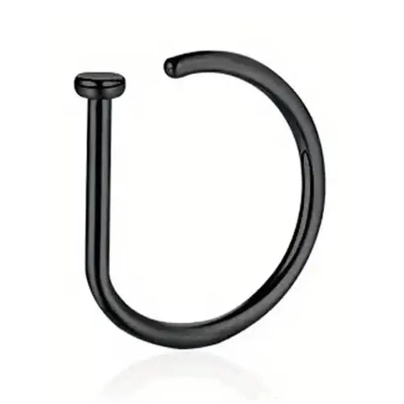 Elegant Punk-Style Stainless Steel Nose Rings - Clip-On Non-Piercing Design - A-1 Thread Vault