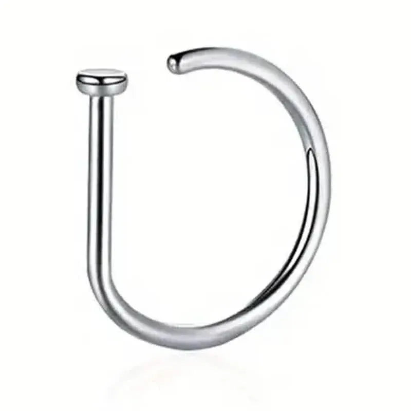 Elegant Punk-Style Stainless Steel Nose Rings - Clip-On Non-Piercing Design - A-1 Thread Vault