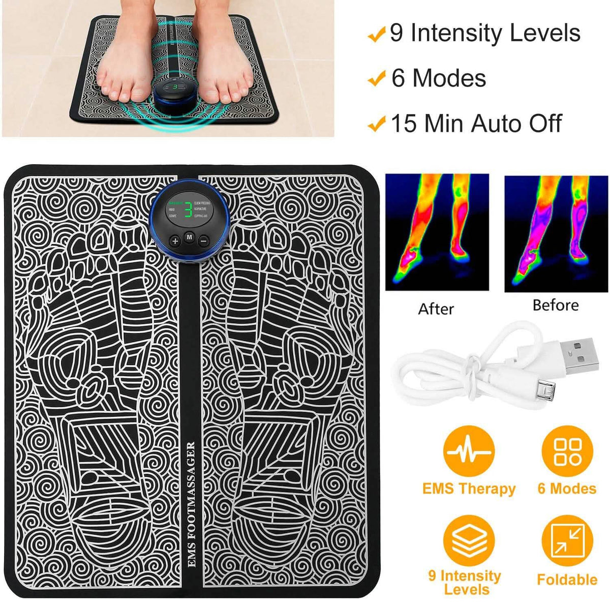 EMS Foot Massage Pad Electric Stimulator - A-1 Thread Vault