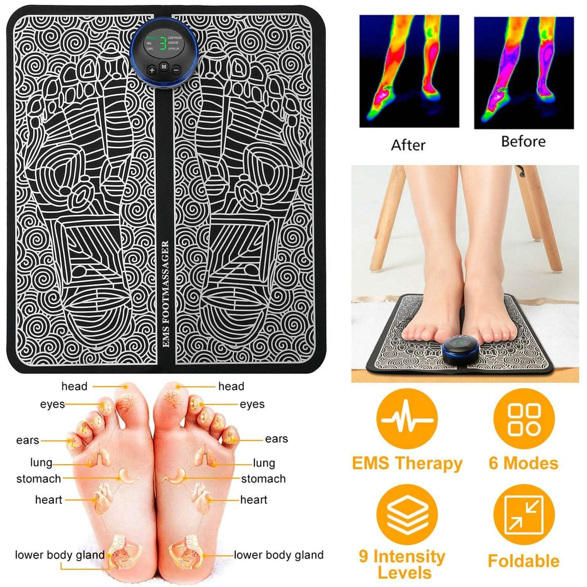 EMS Foot Massage Pad Electric Stimulator - A-1 Thread Vault