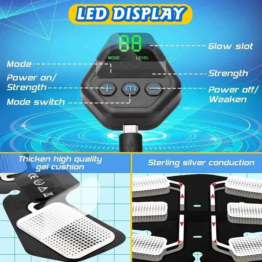EMS Muscle Stimulator LCD Screen USB Rechargeable Portable Trainer - A-1 Thread Vault