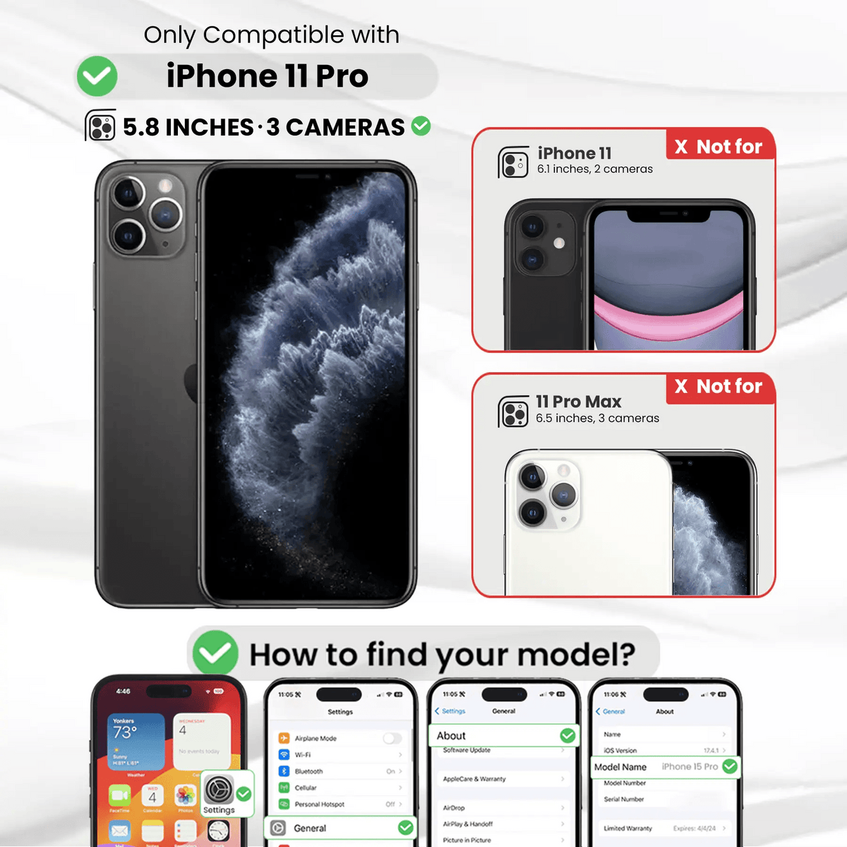 Entronix Clear Screen Protector Compatible with iPhone 11 Pro - 2-Piece Combo - A-1 Thread Vault