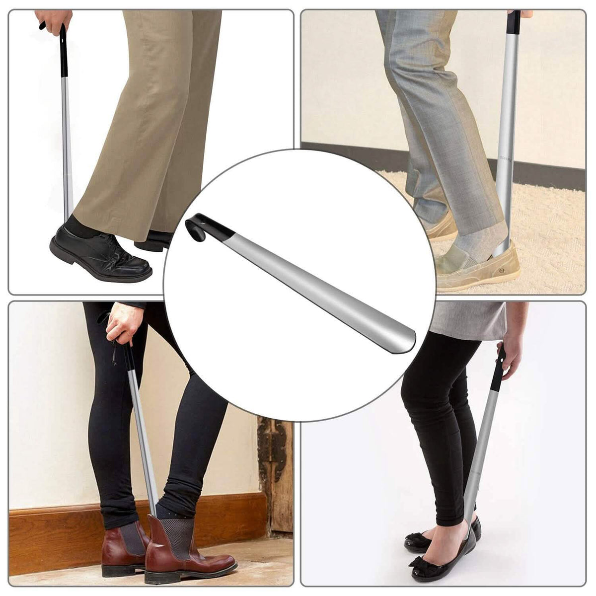 Ergonomic Stainless Steel Easy Grip Long Handle Shoe Horn - A-1 Thread Vault