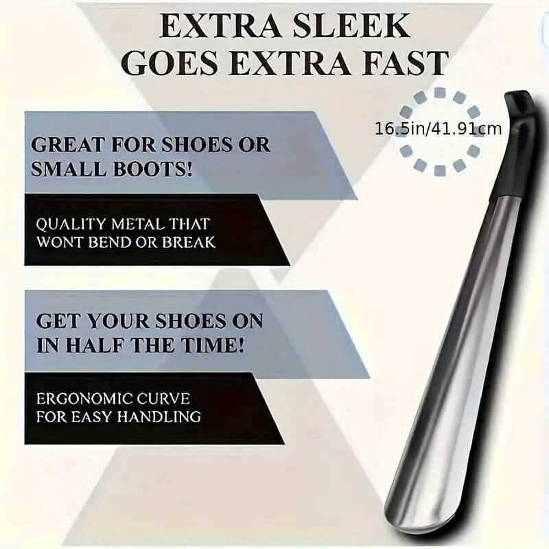 Ergonomic Stainless Steel Easy Grip Long Handle Shoe Horn - A-1 Thread Vault