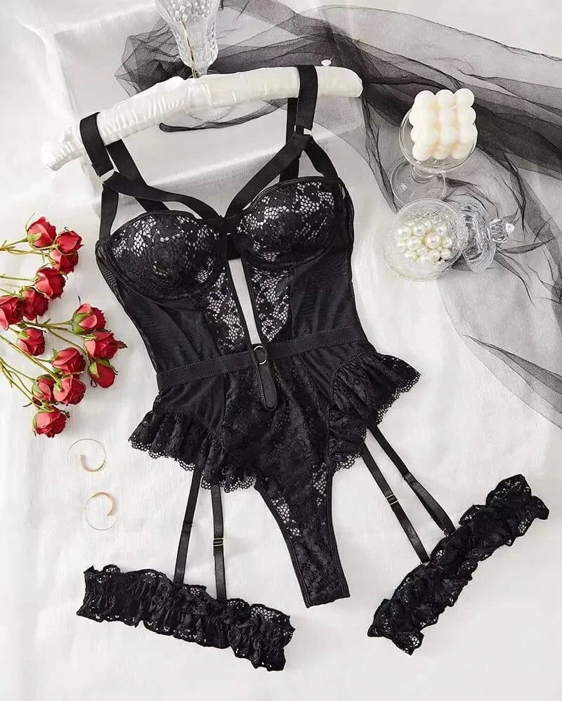 Erotic Underwear Bras Sets For Women Lace Garter Lingerie Intimates 2025 Underwire Bra And Panty Thongs Ladies Underwear Set - A-1 Thread Vault