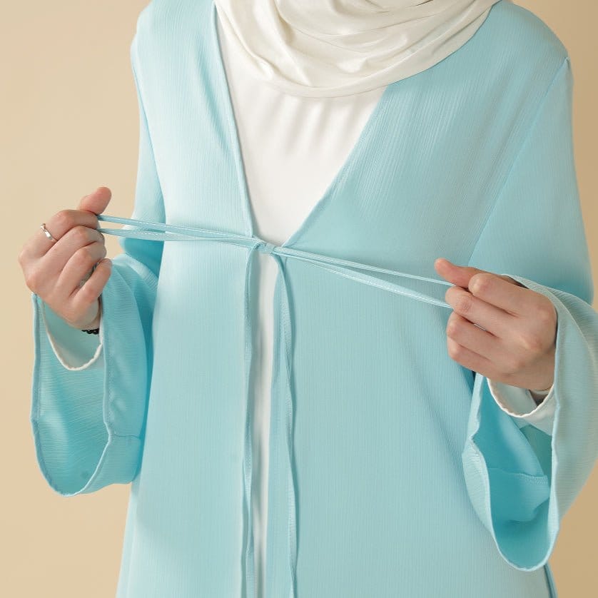 Essential Zoom Open Front Abaya with Tie Closure & Pockets (MOA309) - A-1 Thread Vault