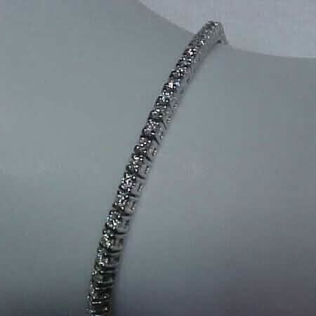 Estate 2.10CTW Natural Diamond Tennis Bracelet 14K White Gold 7" - A-1 Thread Vault