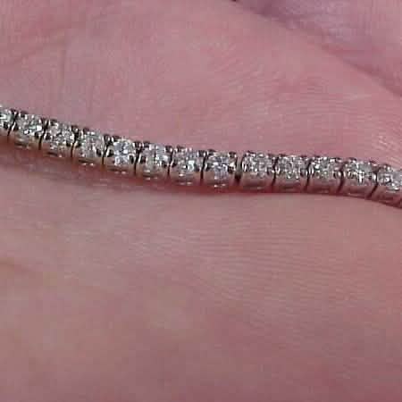 Estate 2.10CTW Natural Diamond Tennis Bracelet 14K White Gold 7" - A-1 Thread Vault