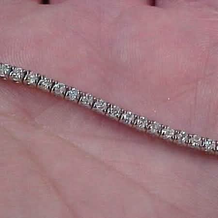 Estate 2.10CTW Natural Diamond Tennis Bracelet 14K White Gold 7" - A-1 Thread Vault
