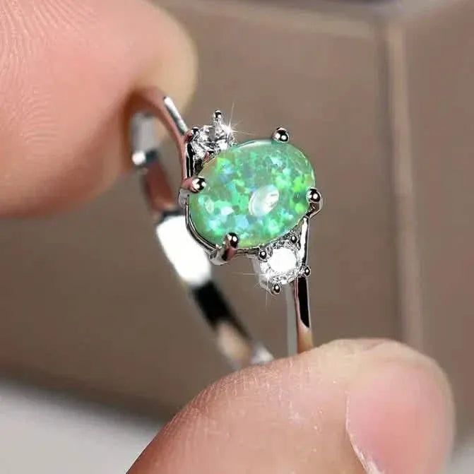 Exquisite Oval Artificial Opal Rings - A-1 Thread Vault