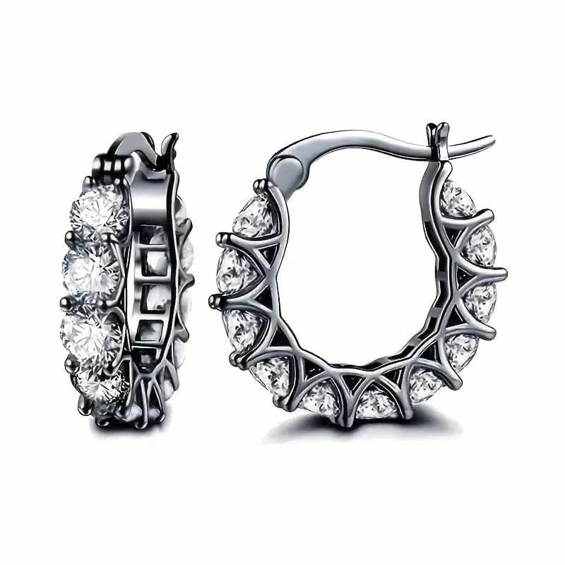Exquisite Zirconia Hoop Earrings - A-1 Thread Vault