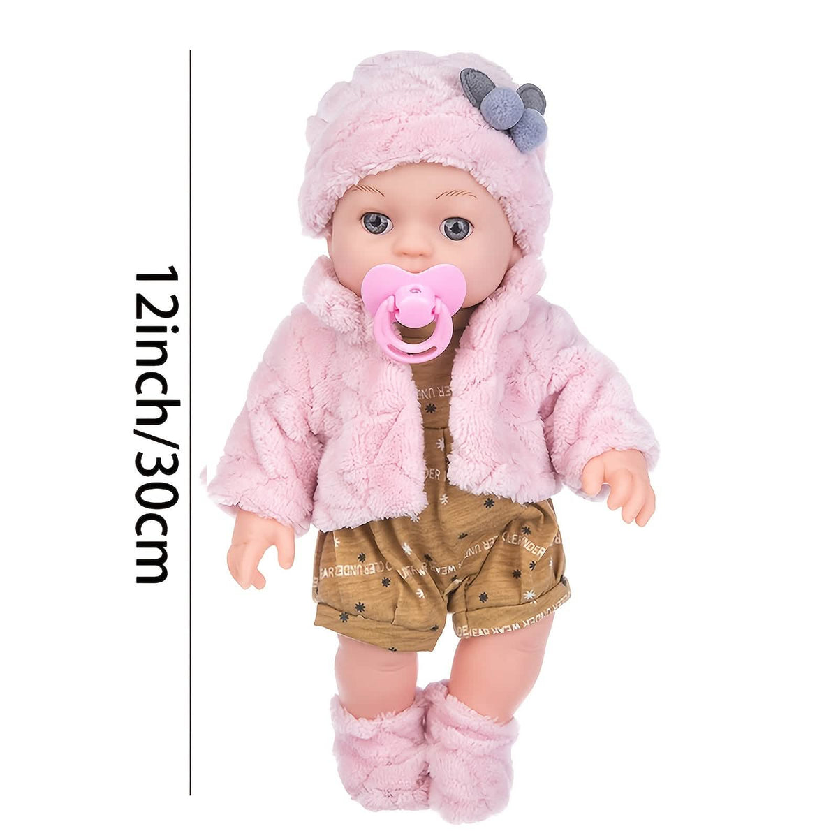 12" Pink Baby Doll – PVC Dress-Up Play Doll (Ages 3+) - A-1 Thread Vault