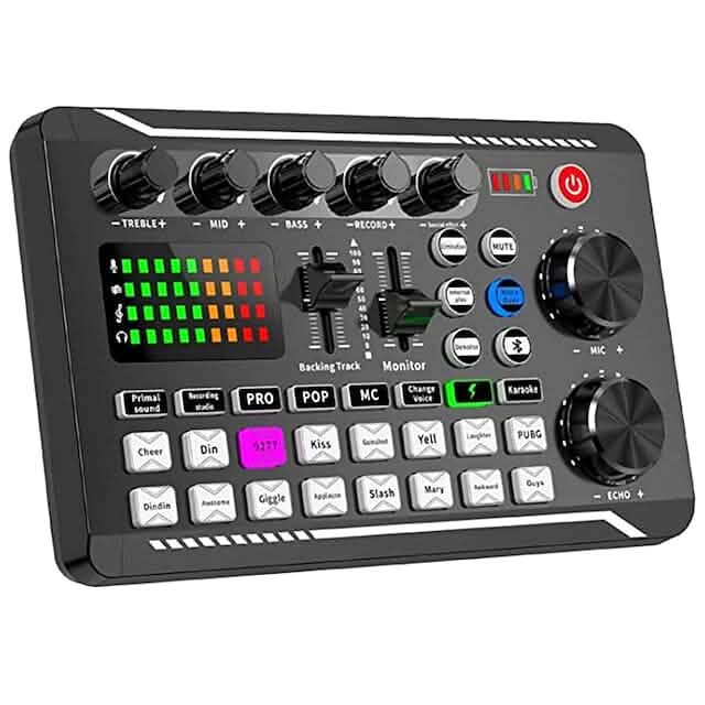 F998 Live Sound Card Audio Mixer Podcast Audio Interface with DJ Mixer Effects - A-1 Thread Vault