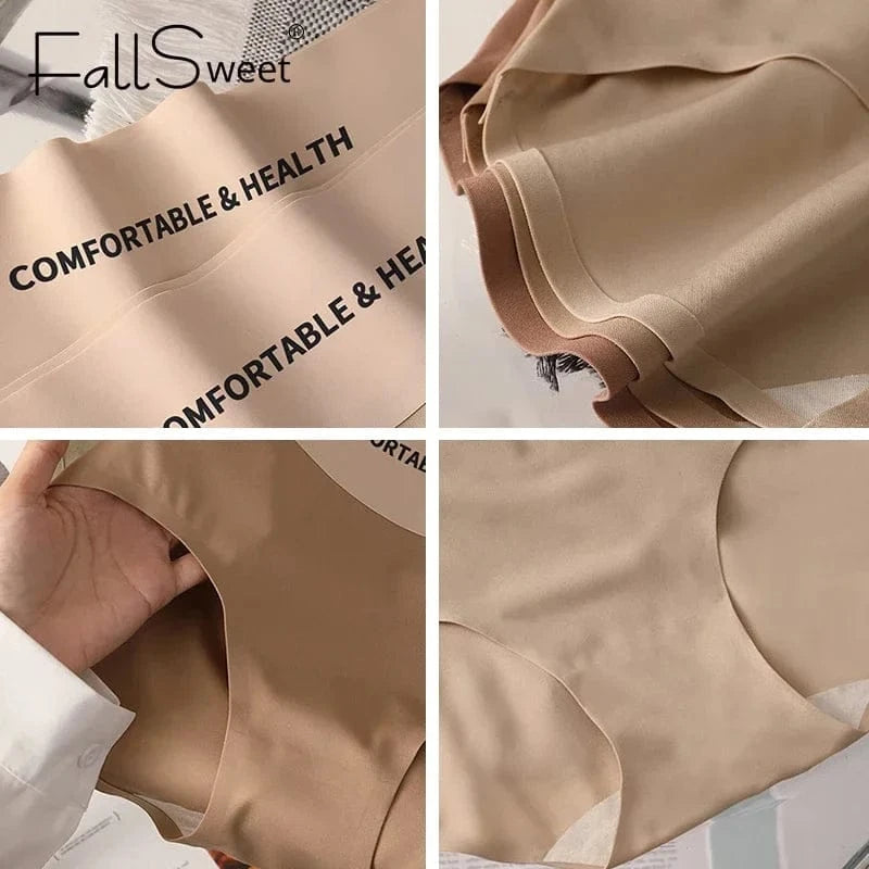 FallSweet 4PCS High Quality Women's Cotton Panties Seamless Briefs Plus Size Woman Lingerie Sexy Female Invisible Underwear M-XL - A-1 Thread Vault
