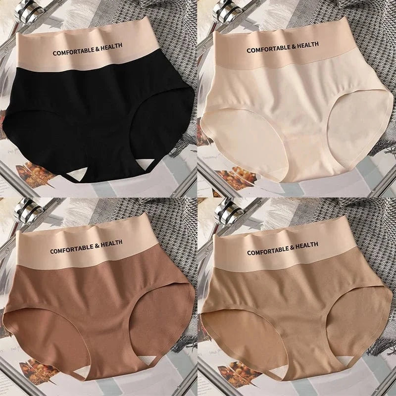 FallSweet 4PCS High Quality Women's Cotton Panties Seamless Briefs Plus Size Woman Lingerie Sexy Female Invisible Underwear M-XL - A-1 Thread Vault