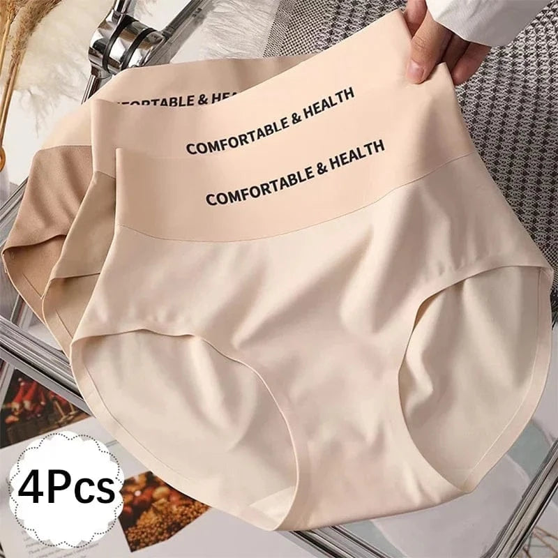 FallSweet 4PCS High Quality Women's Cotton Panties Seamless Briefs Plus Size Woman Lingerie Sexy Female Invisible Underwear M-XL - A-1 Thread Vault