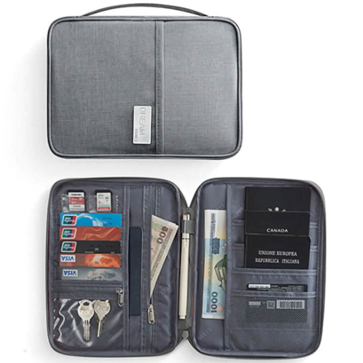 Family Travel Document Organizer Capacious Passport Holder Wallet - A-1 Thread Vault