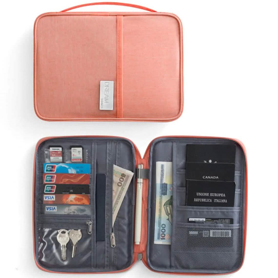 Family Travel Document Organizer Capacious Passport Holder Wallet - A-1 Thread Vault
