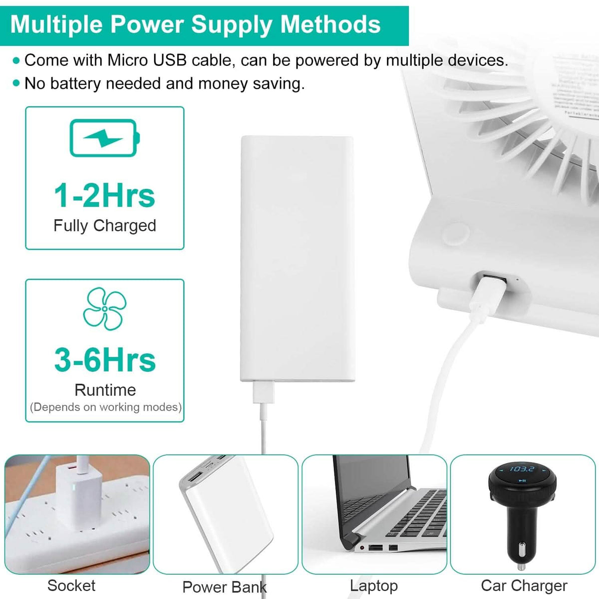 Fan USB Rechargeable Table Portable Desk Cooling Fan - A-1 Thread Vault