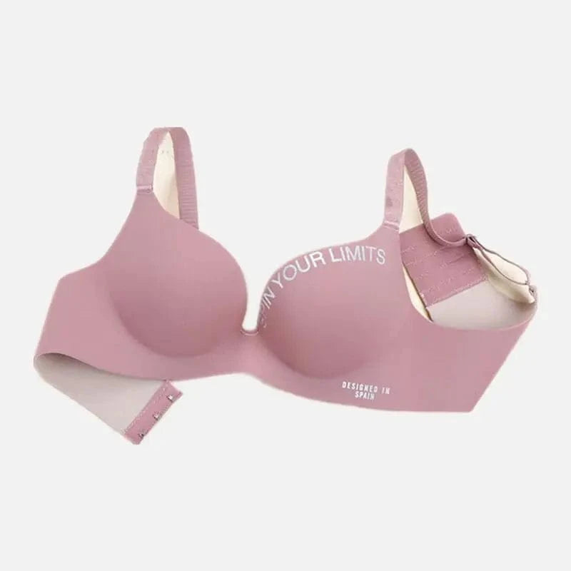 Fashion Alphabet Print Bra One-Piece Women's Underwear Without Steel Ring Gather Bralette Breathable Seamless Sleep Brassiere - A-1 Thread Vault