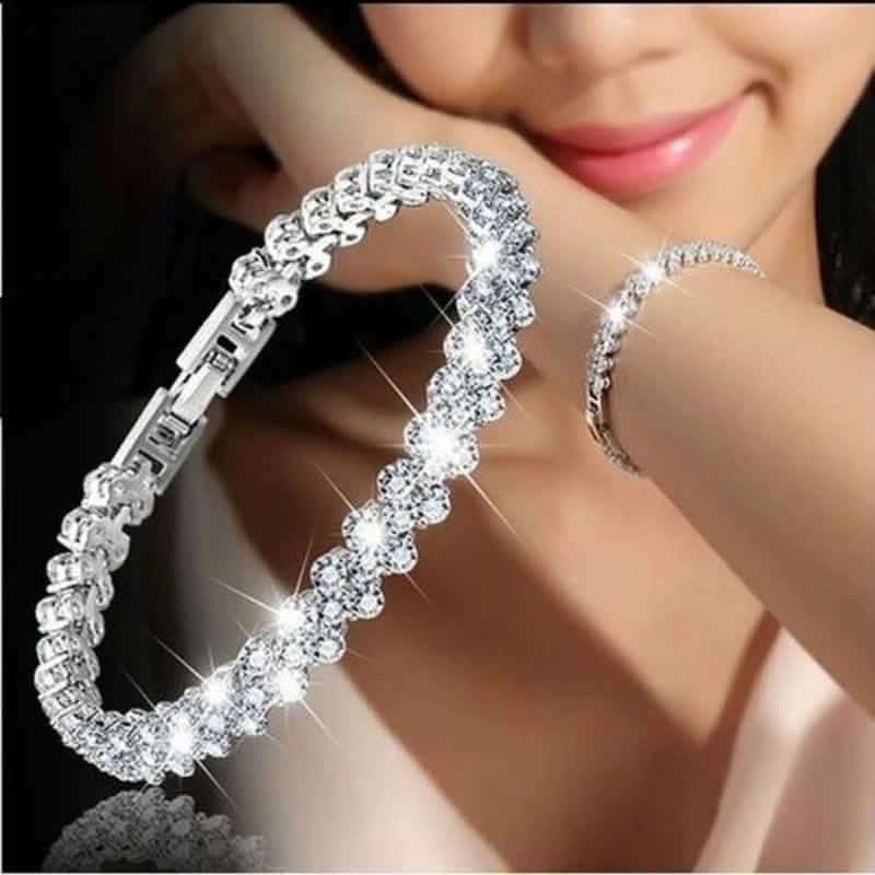 Fashion Women Silver Crystal Diamond Bracelet - A-1 Thread Vault